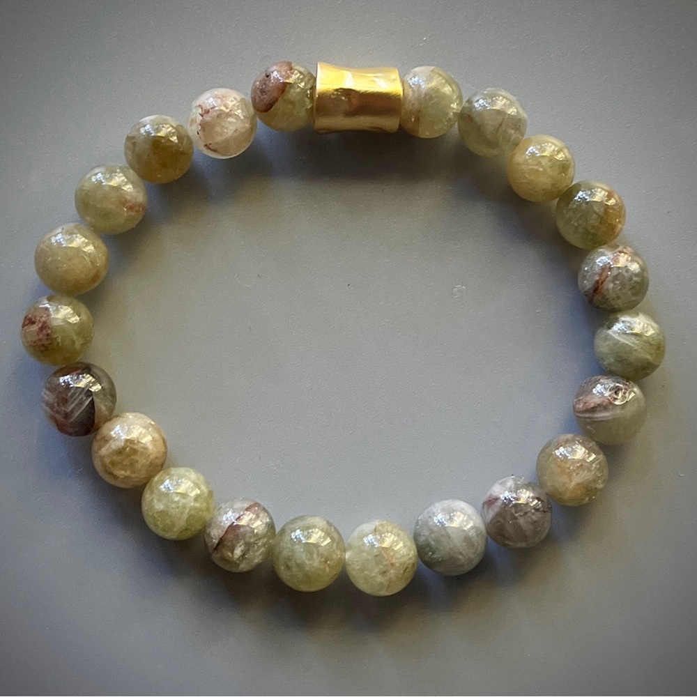 Olive Green Apitite Handcrafted Bead Bracelet - Picture 3 of 5